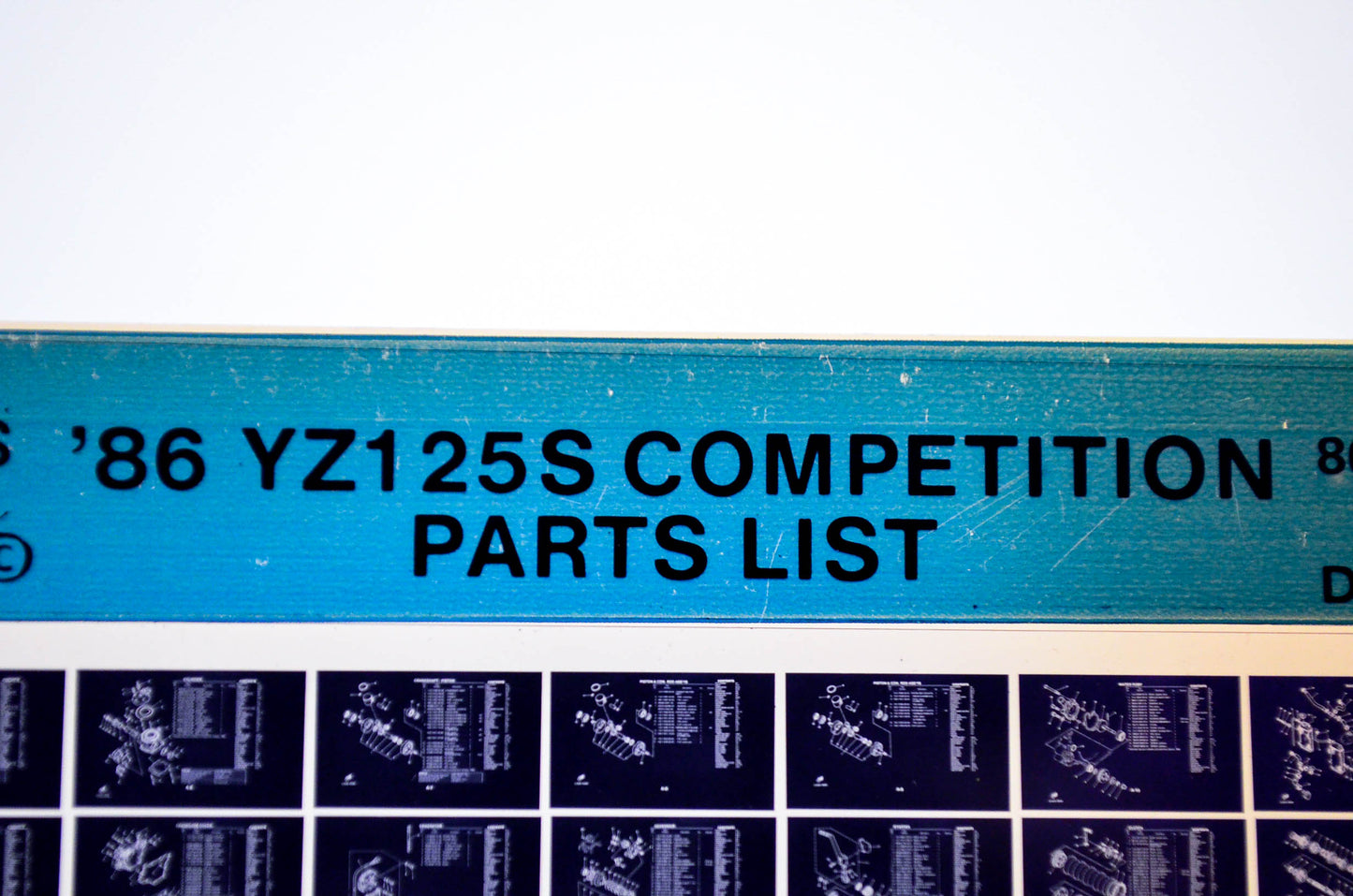OEM Yamaha YZ125S 1985/December 20 '86 Competition Parts List Microfiche