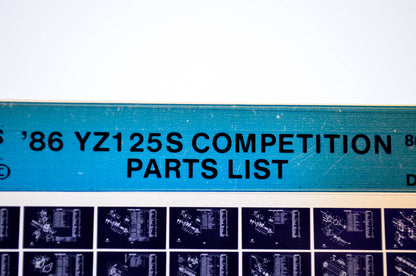 OEM Yamaha YZ125S 1985/December 20 '86 Competition Parts List Microfiche