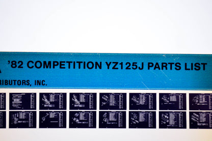 OEM Yamaha YZ125J 1984/January 26 '82 Competition Parts List Microfiche