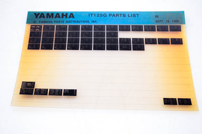 OEM Yamaha IT125G 1980/September 18 '80 Parts List Microfiche