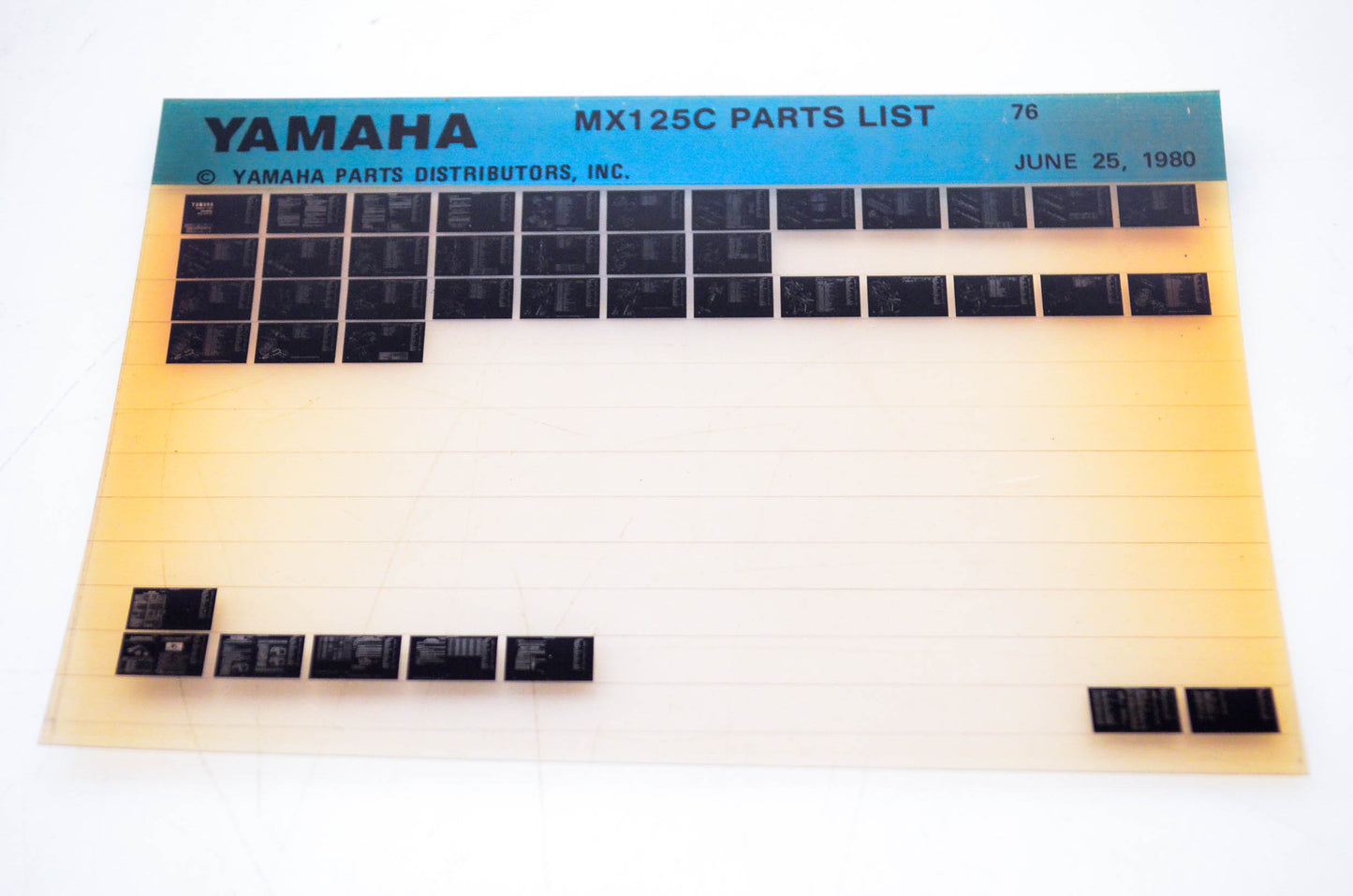 OEM Yamaha MX125C 1980/June 25 '76 Parts List Microfiche