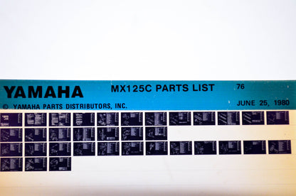 OEM Yamaha MX125C 1980/June 25 '76 Parts List Microfiche