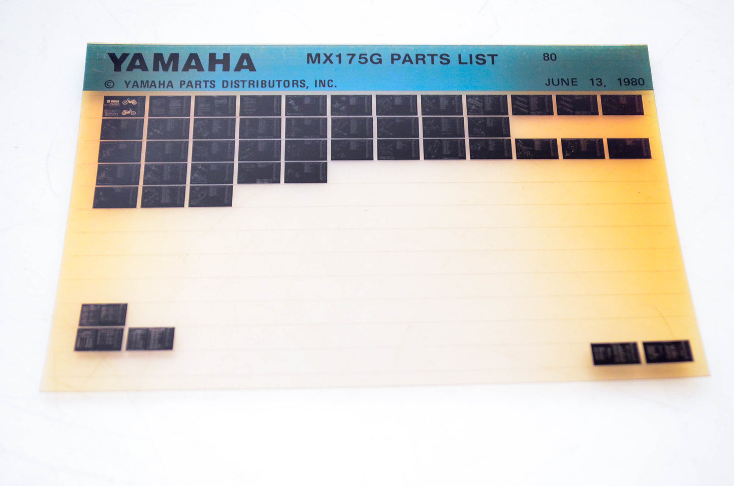 OEM Yamaha MX175G 1980/June 13 '80 Parts List Microfiche