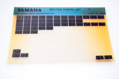 OEM Yamaha MX175G 1980/June 13 '80 Parts List Microfiche