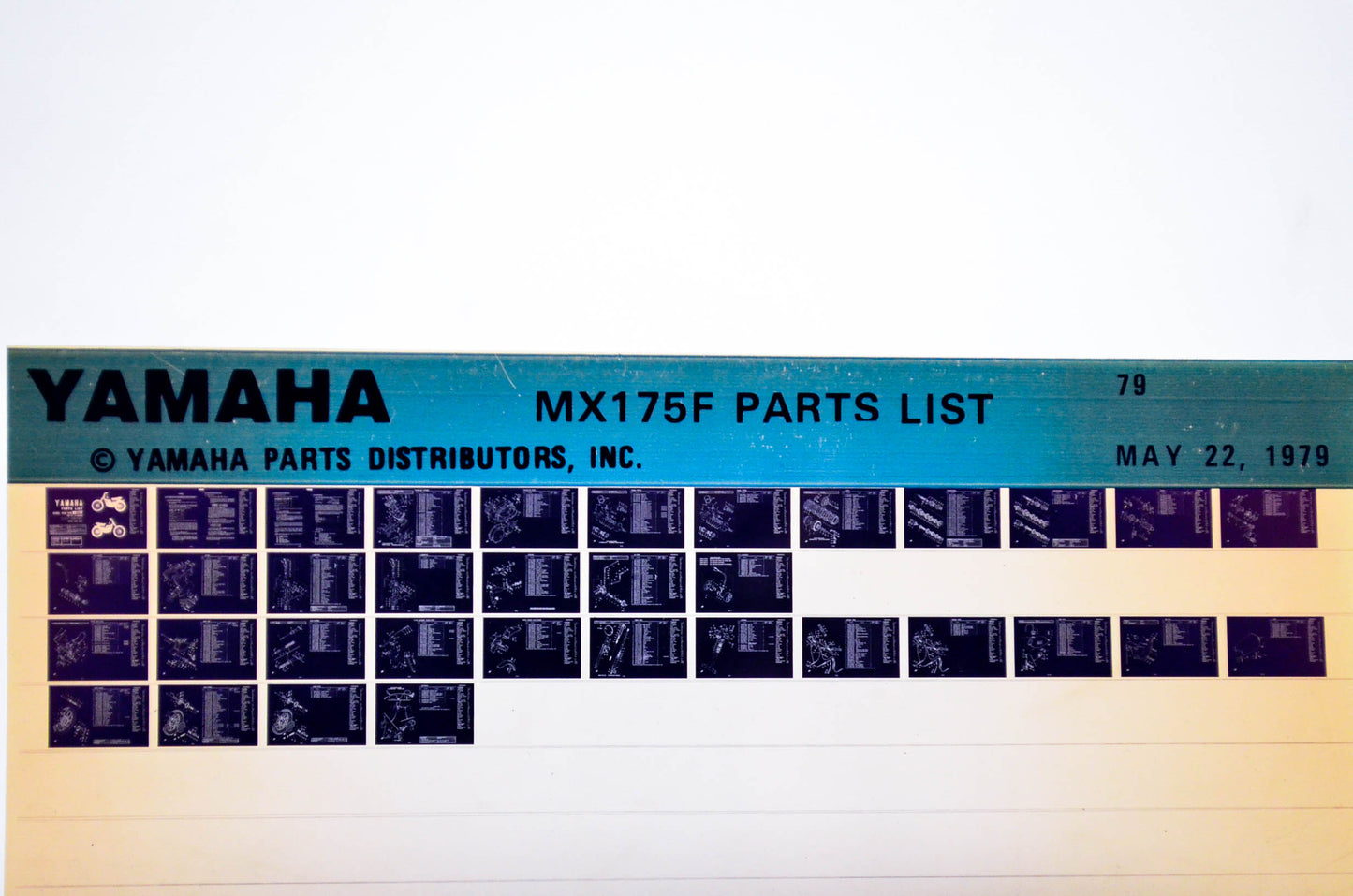OEM Yamaha MX175F 1979/May 22 '79 Parts List Microfiche