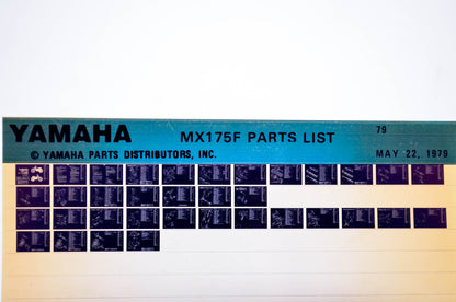 OEM Yamaha MX175F 1979/May 22 '79 Parts List Microfiche