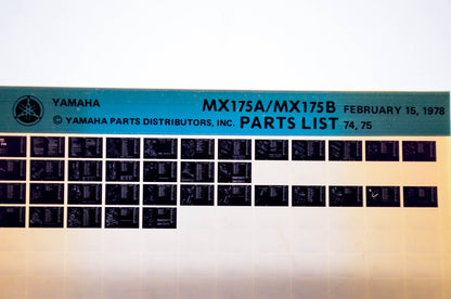 OEM Yamaha MX175A/MX175B 1978/February 15 '74 - '75 Parts List Microfiche