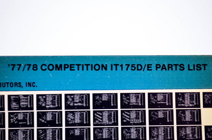 OEM Yamaha IT175D/E 1983/June 17 '77 - '78 Competition Parts List Microfiche