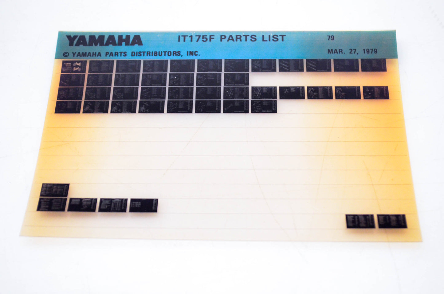 OEM Yamaha IT175F 1979/March 27 '79 Parts List Microfiche