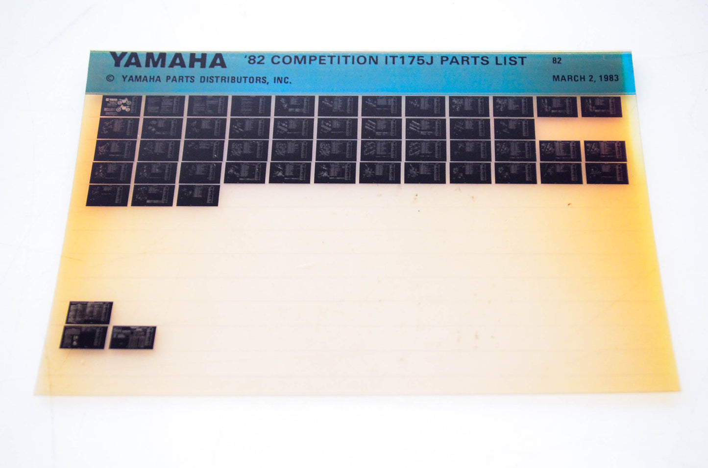 OEM Yamaha IT175J 1983/March 2 '82 Competition Parts List Microfiche