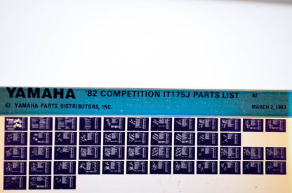OEM Yamaha IT175J 1983/March 2 '82 Competition Parts List Microfiche