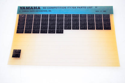 OEM Yamaha IT175K 1982/November 17 '83 Competition Parts List Microfiche