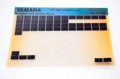 OEM Yamaha IT175H 1980/November 19 '81 Parts List Microfiche