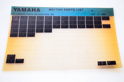 OEM Yamaha MX175H 1980/October 17 '81 Parts List Microfiche