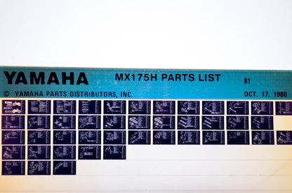 OEM Yamaha MX175H 1980/October 17 '81 Parts List Microfiche