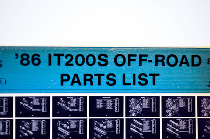 OEM Yamaha IT200S 1986/January 29 '86 Off Road Parts List Microfiche