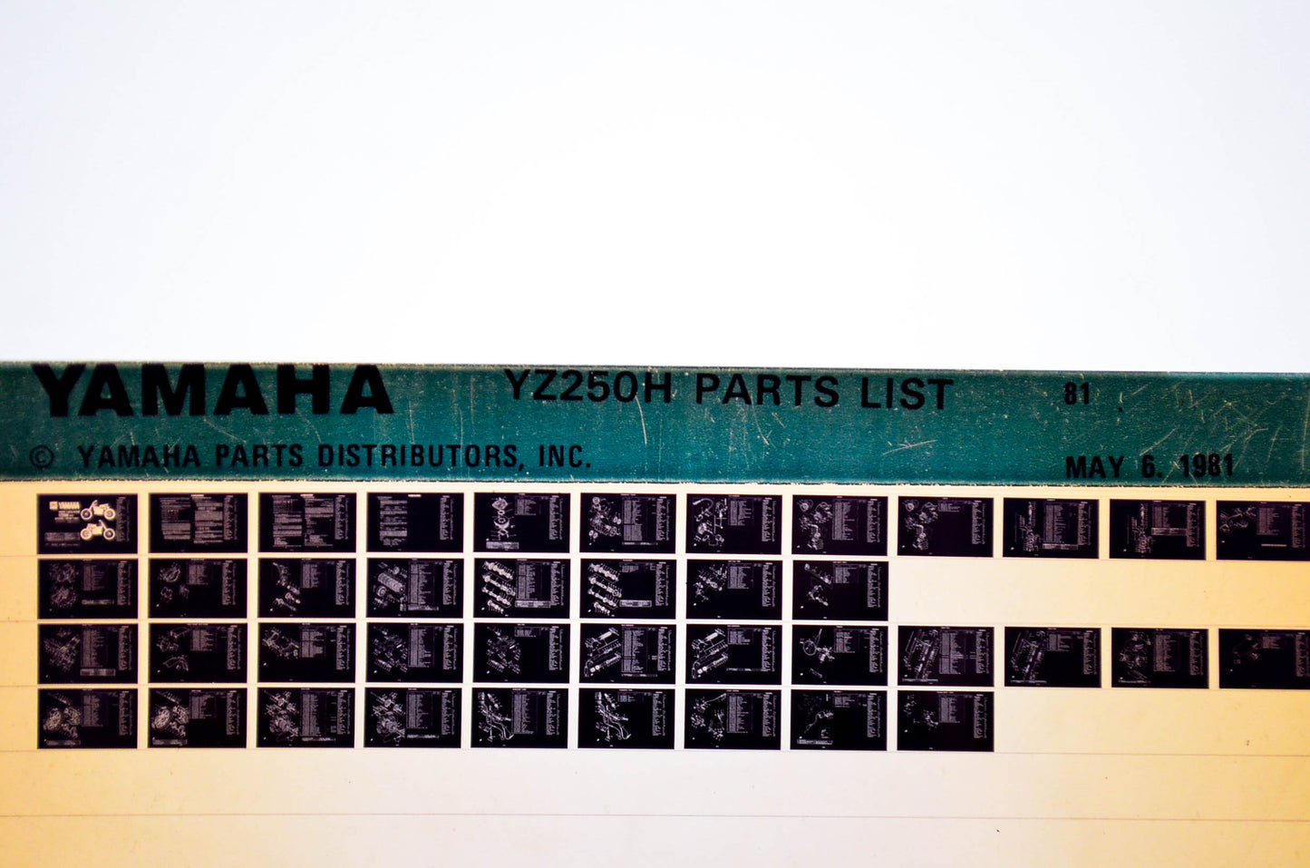 OEM Yamaha YZ250H 1981/May 6 '81 Parts List Microfiche