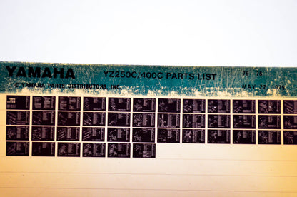 OEM Yamaha YZ250C/400C 1979/May 22 '76 Parts List Microfiche