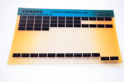 OEM Yamaha YZ250B/YZ360B 1979/June 4 '75 Parts List Microfiche