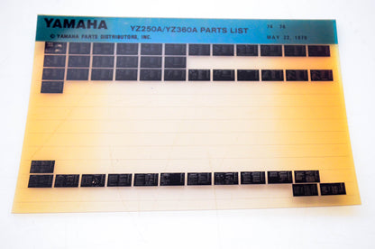 OEM Yamaha YZ250A/YZ360A 1979/May 22 '74 Parts List Microfiche
