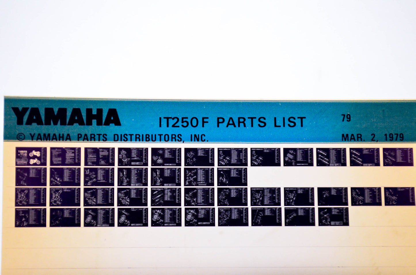 OEM Yamaha IT250 F 1979/March 2 '79 Parts List Microfiche