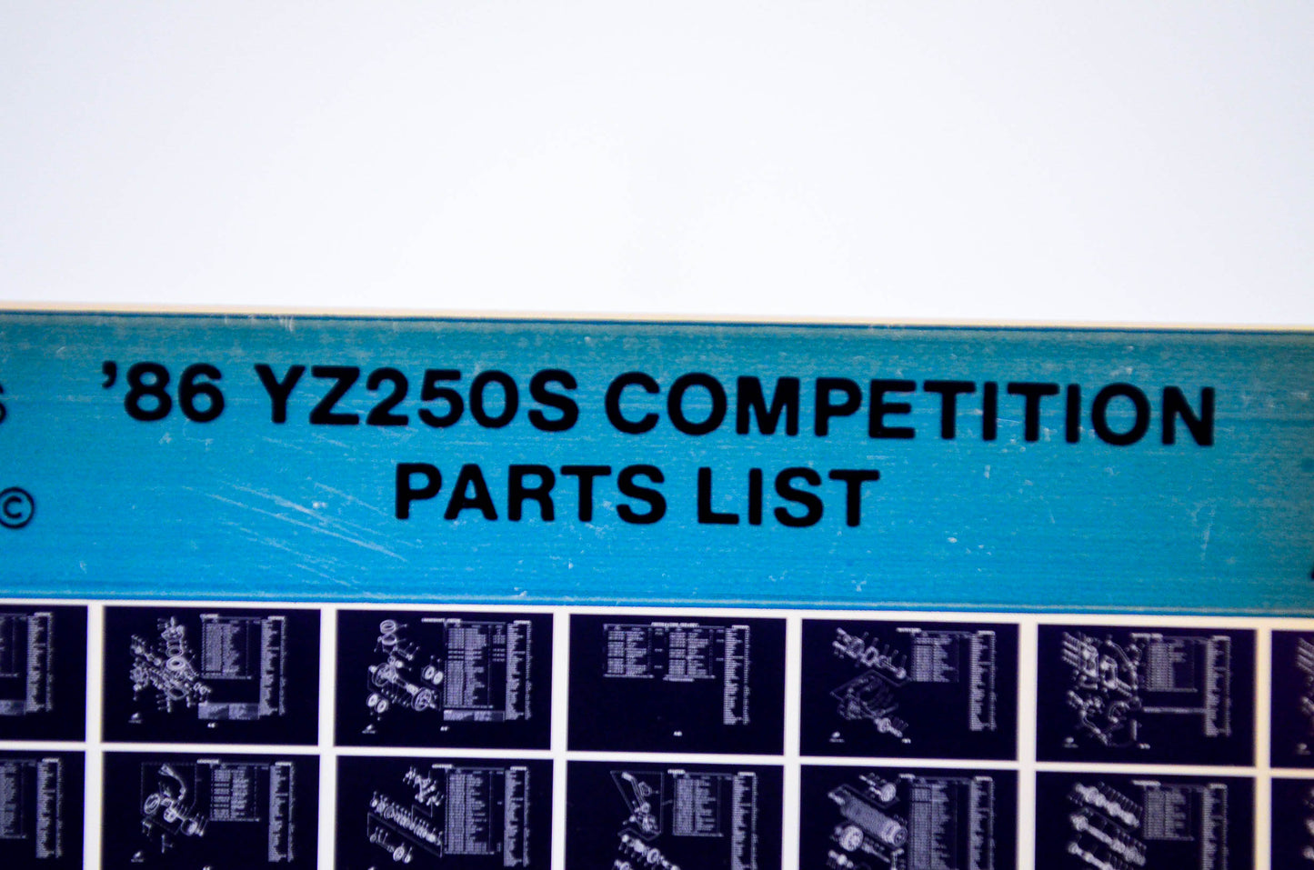 OEM Yamaha YZ250S 1986/August 13 '86 Competition Parts List Microfiche