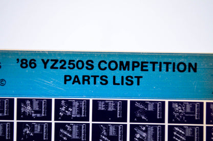 OEM Yamaha YZ250S 1986/August 13 '86 Competition Parts List Microfiche