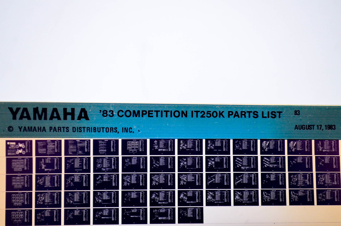 OEM Yamaha IT250K 1983/August 17 '83 Competition Parts List Microfiche