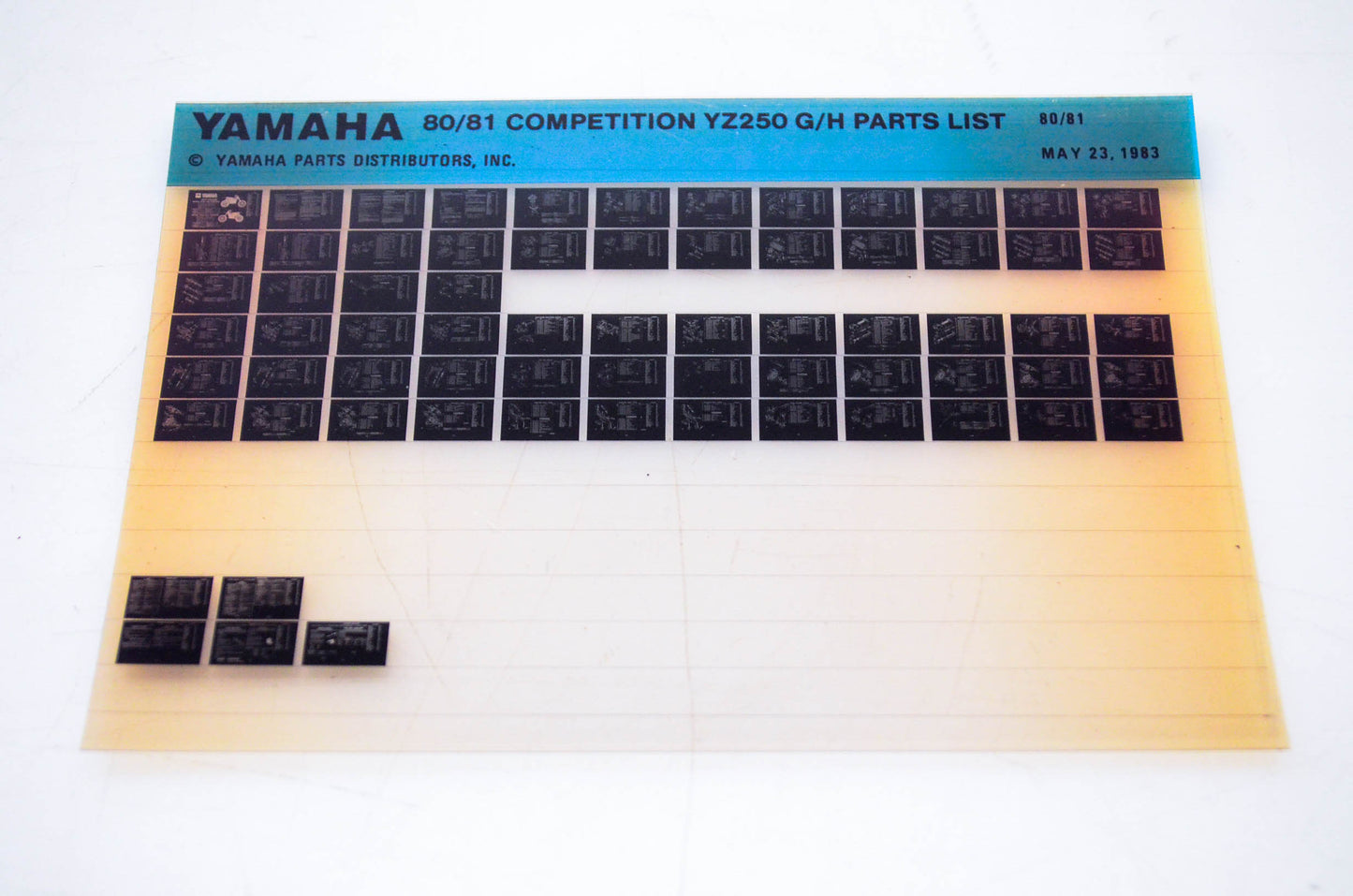 OEM Yamaha YZ250 G/H 1983/May 23 '80 - '81 Competition Parts List Microfiche