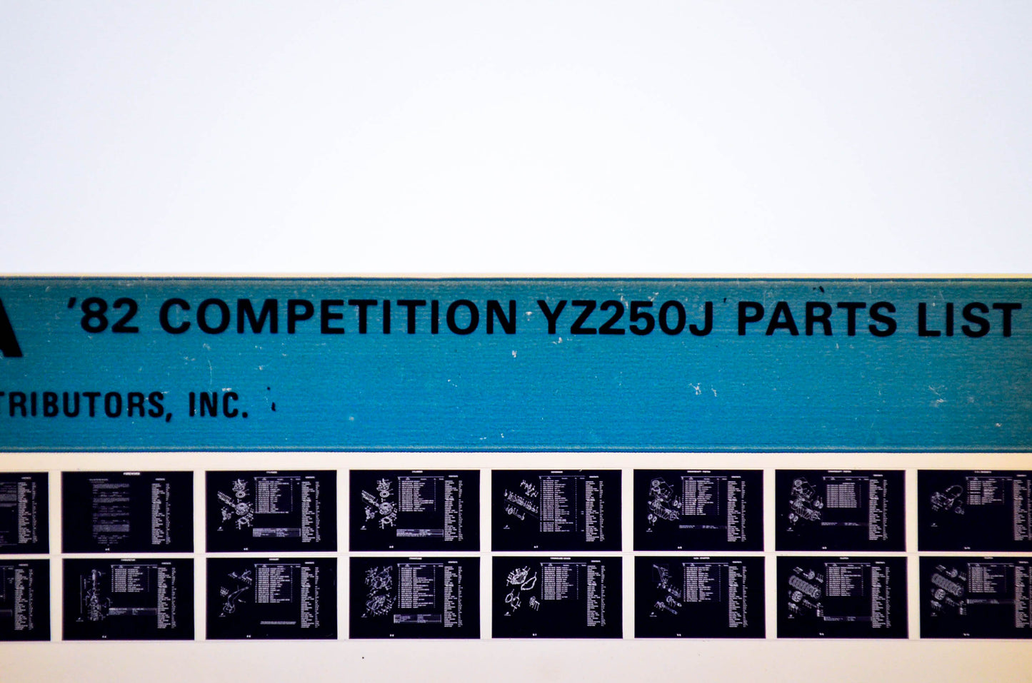OEM Yamaha YZ250J 1983/April 4 '82 Competition Parts List Microfiche