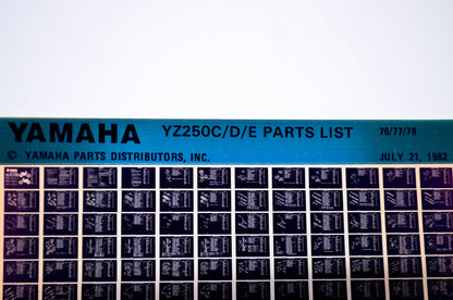 OEM Yamaha YZ250C/D/E 1982/July 21 '76 - '78 Competition Parts List Microfiche