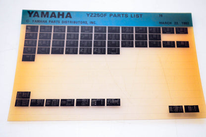 OEM Yamaha YZ250F 1982/March 22 '79 Parts List Microfiche