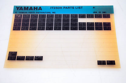 OEM Yamaha IT250H 1981/January 22 '81 Parts List Microfiche