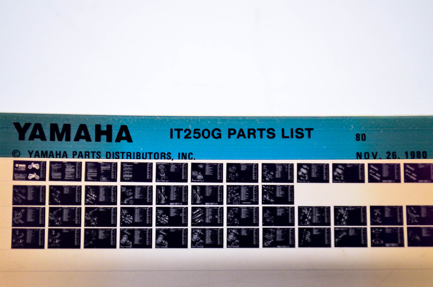 OEM Yamaha IT250G 1980/November 26 '80 Parts List Microfiche