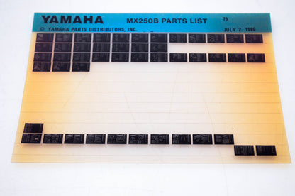 OEM Yamaha MX250B 1980/July 2 '75 Parts List Microfiche