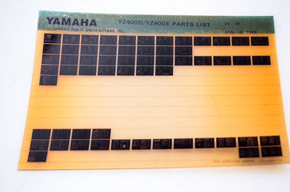 OEM Yamaha YZ400D/YZ400E 1980/January 10 '77 - '78 Parts List Microfiche