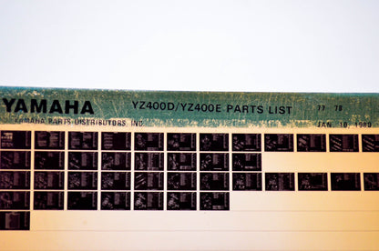 OEM Yamaha YZ400D/YZ400E 1980/January 10 '77 - '78 Parts List Microfiche