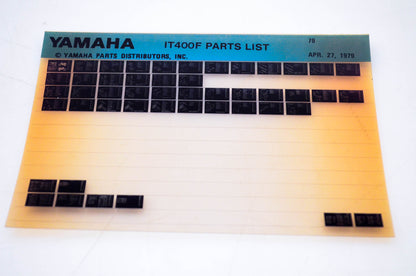 OEM Yamaha IT400F 1979/April 27 '79 Parts List Microfiche