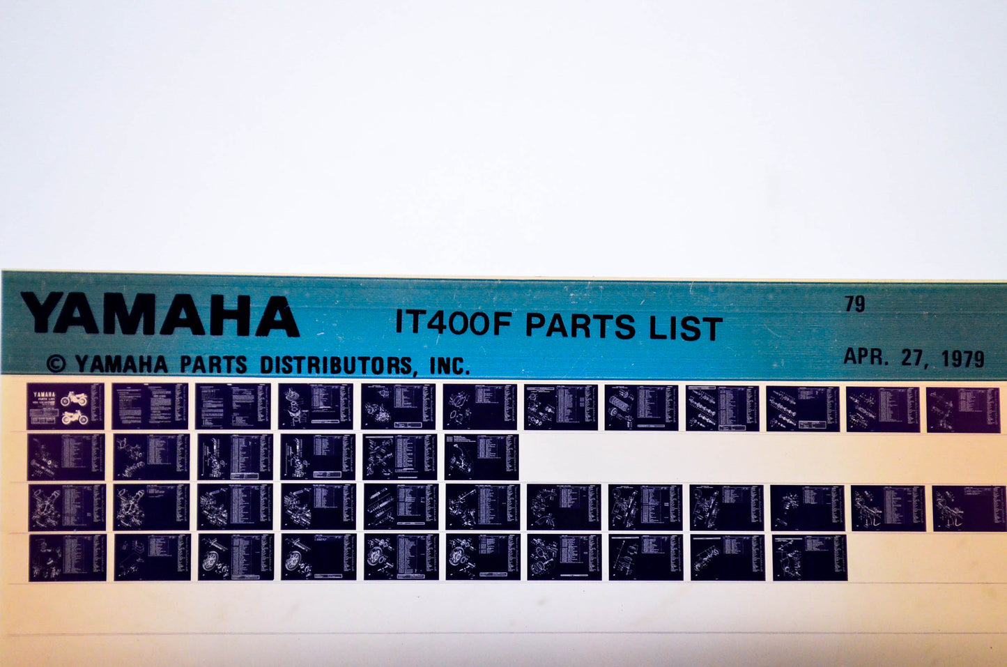 OEM Yamaha IT400F 1979/April 27 '79 Parts List Microfiche