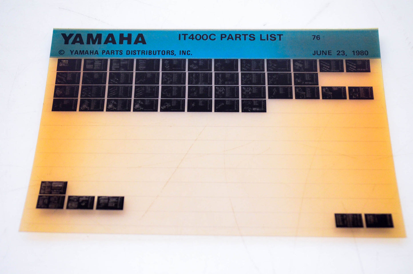 OEM Yamaha IT400C 1980/June 23 '76 Parts List Microfiche