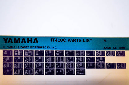 OEM Yamaha IT400C 1980/June 23 '76 Parts List Microfiche