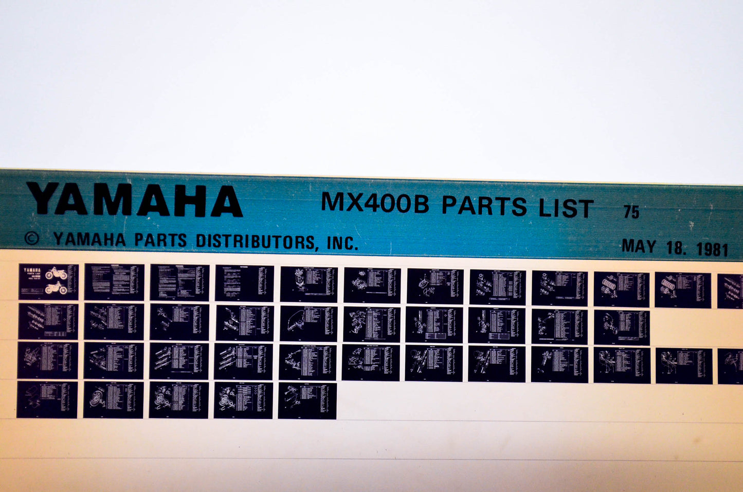 OEM Yamaha MX400B 1981/May 18 '75 Parts List Microfiche