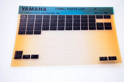 OEM Yamaha IT465J 1982/May 14 '82 Parts List Microfiche