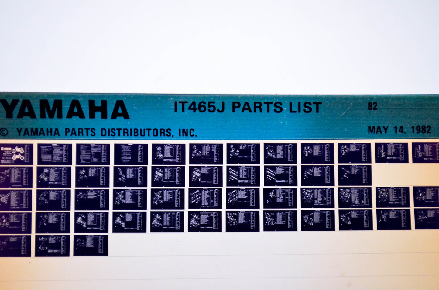 OEM Yamaha IT465J 1982/May 14 '82 Parts List Microfiche