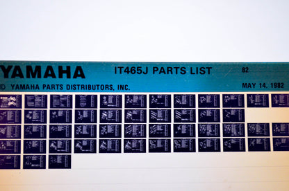 OEM Yamaha IT465J 1982/May 14 '82 Parts List Microfiche