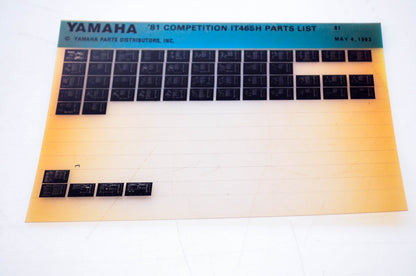 OEM Yamaha IT465H 1983/May 4 '81 Competition Parts List Microfiche