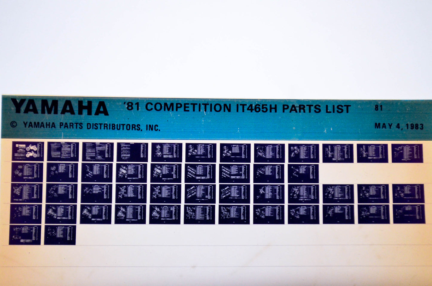 OEM Yamaha IT465H 1983/May 4 '81 Competition Parts List Microfiche
