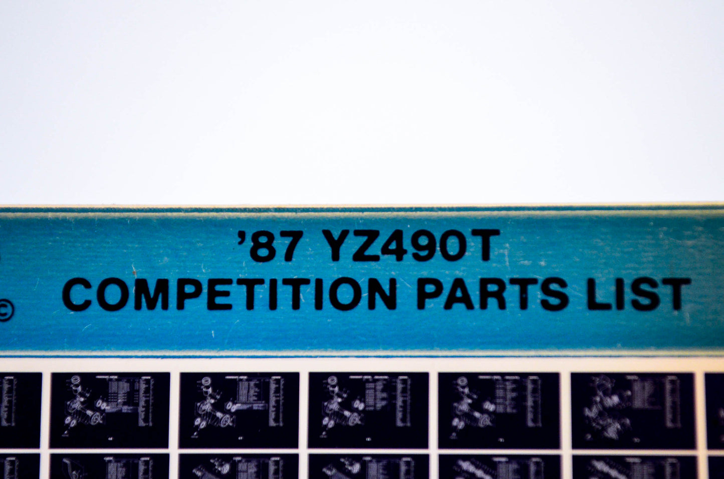 OEM Yamaha YZ490T 1986/November 21 '87 Competition Parts List Microfiche
