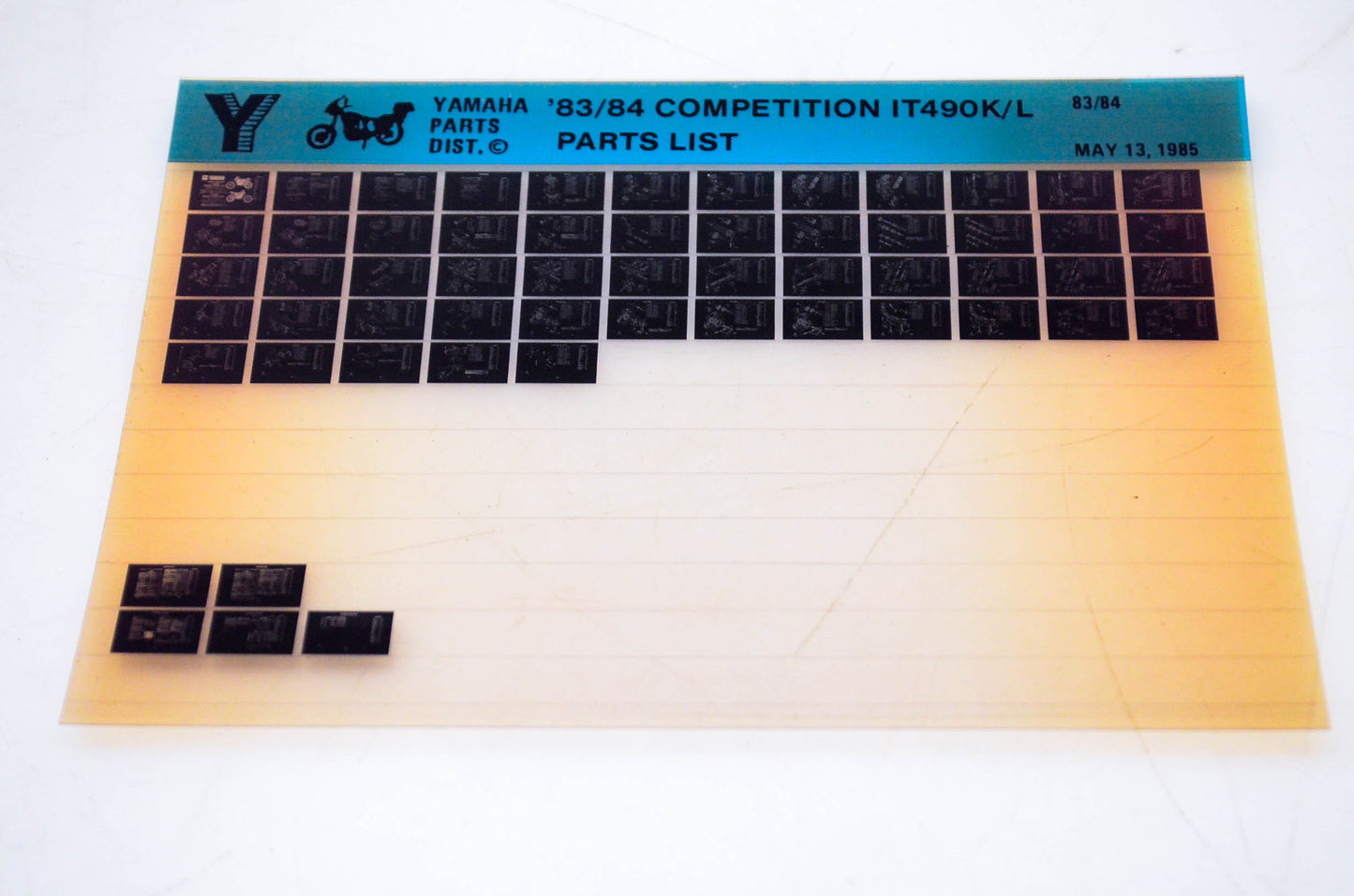 OEM Yamaha IT490K/L 1985/May 13 '83 - '84 Competition Parts List Microfiche