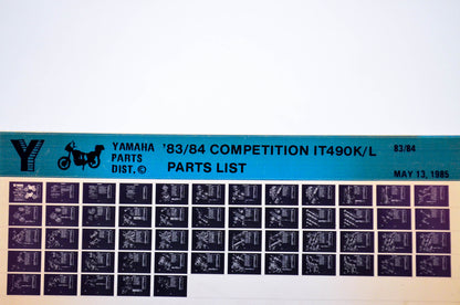 OEM Yamaha IT490K/L 1985/May 13 '83 - '84 Competition Parts List Microfiche